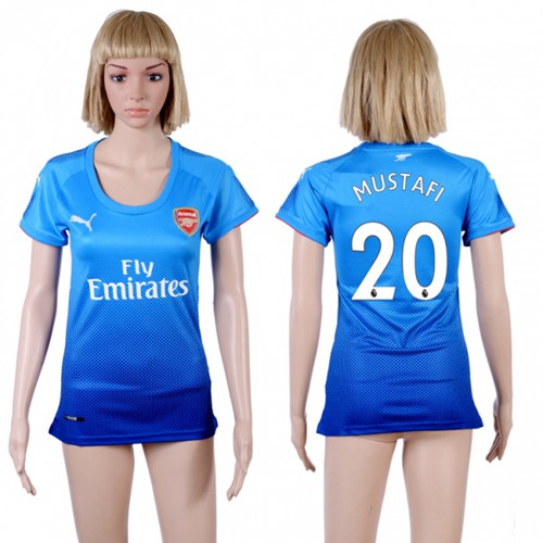 Women's Arsenal #20 Mustafi Away Soccer Club Jersey - Click Image to Close